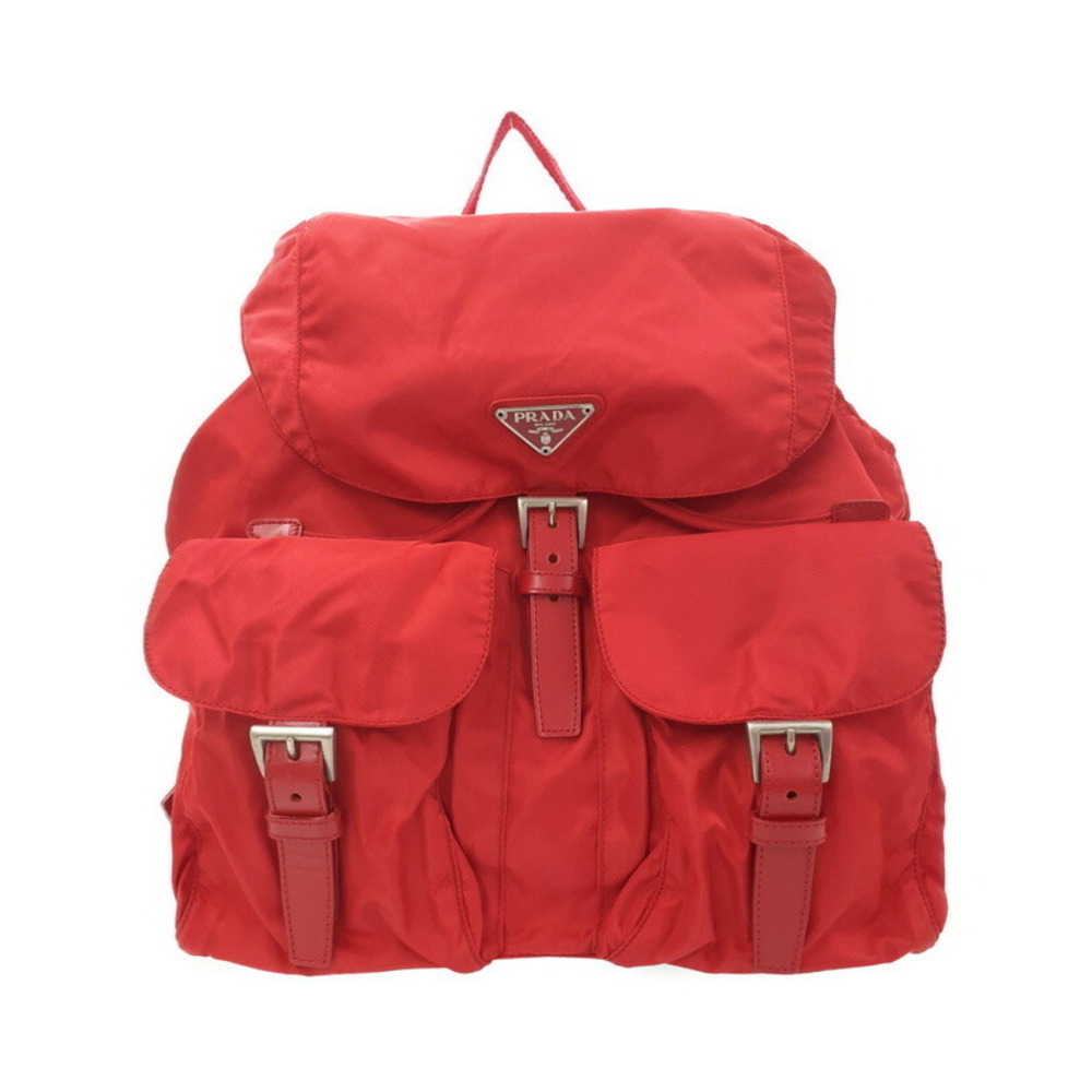 Prada Rucksack Two Tessuto Daybag Pocket Backpack Red - Picture 2 of 9
